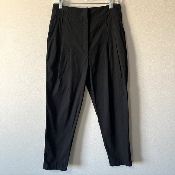 A.L.C. Black Davon High-Rise Linen-Blend Pant Size 10 Pleated Front Tapered - Picture 4 of 12